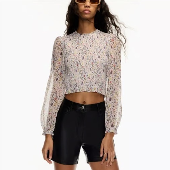 Aritzia Tops - Aritzia Wilfred Sz M Tempest Floral Cottagecore Ruched Blouse